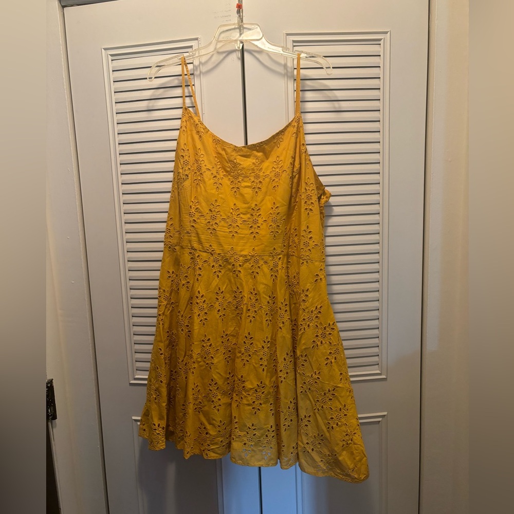 Mustard yellow eyelet dress